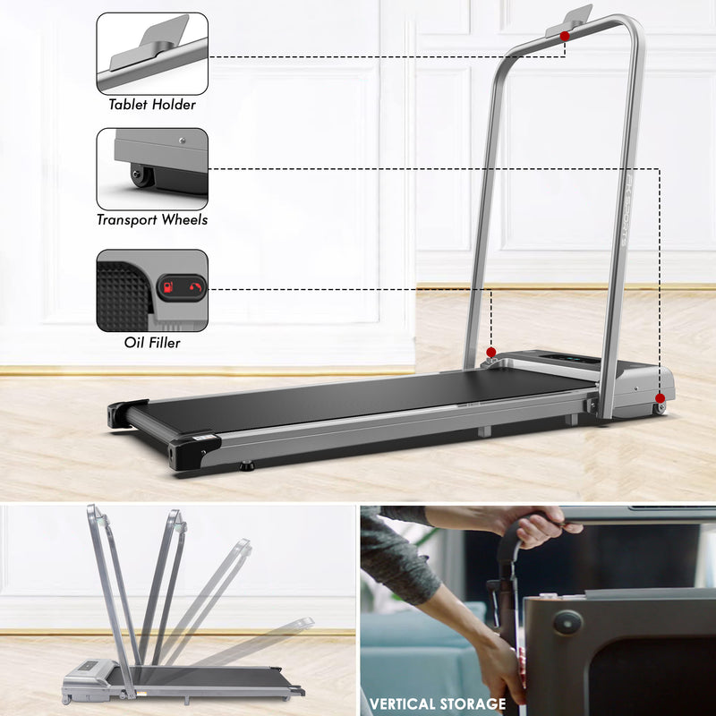 Grey Walking Pad Under Desk Folding Treadmill for Home/Office