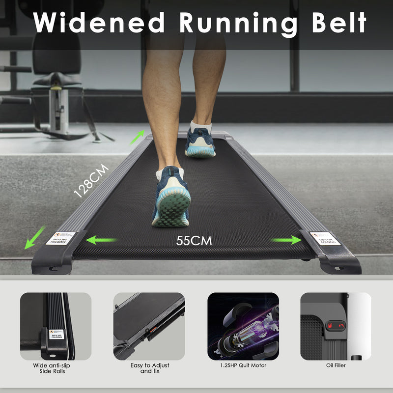 Grey Walking Pad Under Desk Folding Treadmill for Home/Office