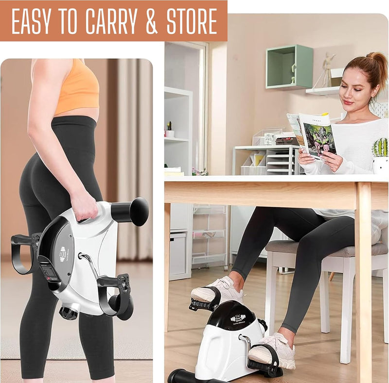 Portable Mini Exercise Bike Under Desk Bike Pedal Exerciser with LCD