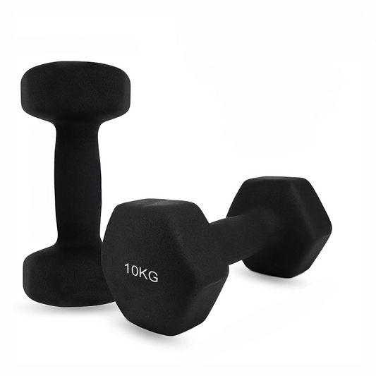 10KG Neoprene Plastic Dip Dumbbells Set