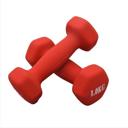 1KG Neoprene Plastic Dip Dumbbells Set