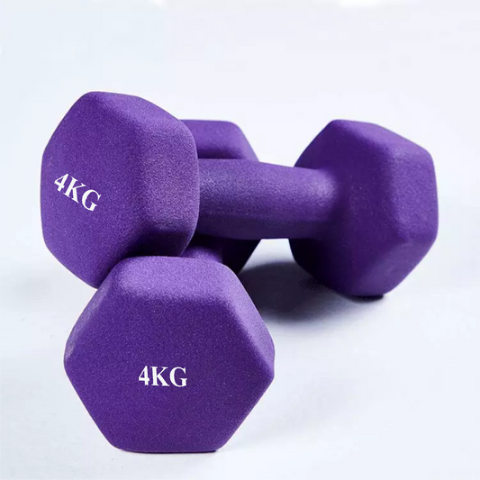 4KG Neoprene Plastic Dip Dumbbells Set