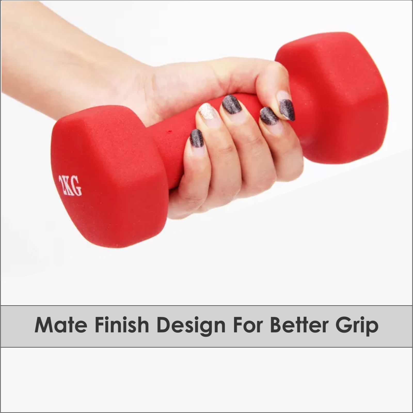 Neoprene Plastic Dip Dumbbells Set mate finish - FK Sports