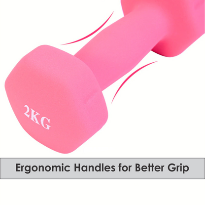 Neoprene Plastic Dip Dumbbells Set better grip - FK Sports