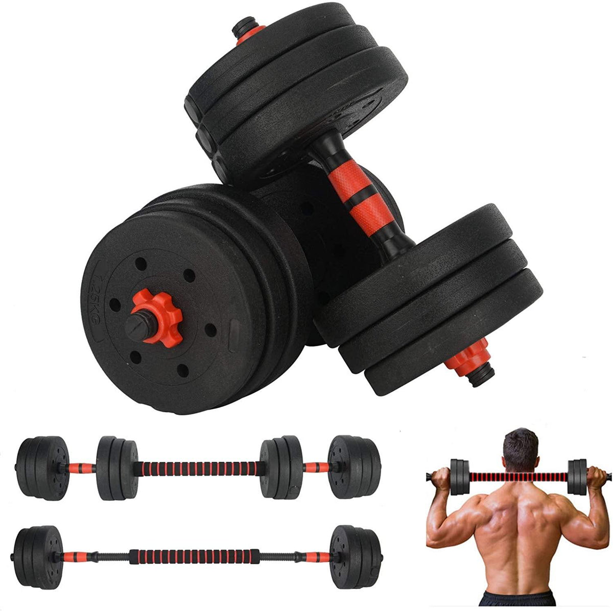 FeeYaa Adjustable Dumbbells & fashion Barbell Se