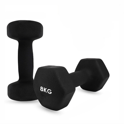 8 kg Neoprene Plastic Dip Dumbbells Set - FK Sports