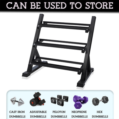 heavy duty dumbbell rack stored dumbbells - FK Sports