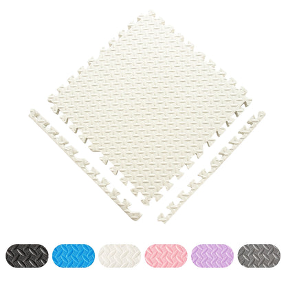 Eva Interlocking Play Mats Leaf White - FK Sports