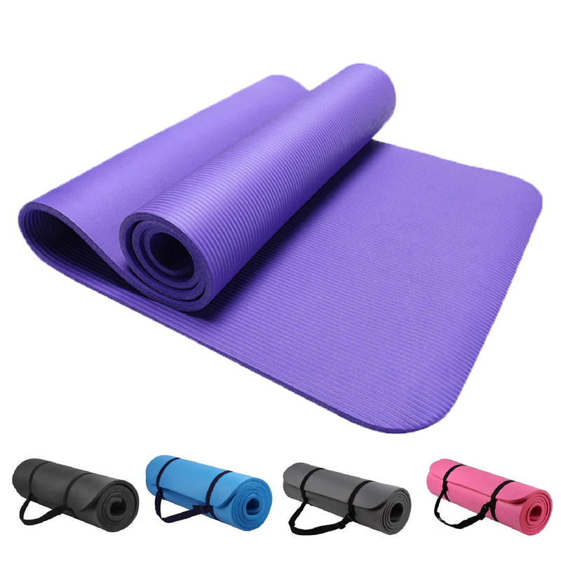 61x 183cm Yoga Mat 10mm Thick Gym Exercise Fitness Pilates Workout Mat Non  Slip